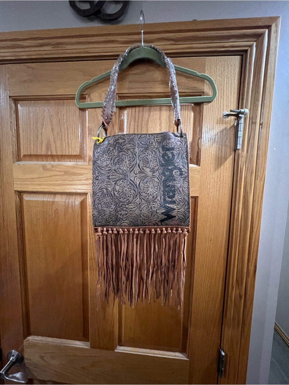Wrangler Brown Fringe Shoulder Bag with Braided Strap